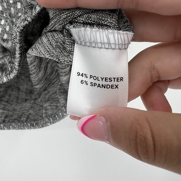 Allison Joy Gray Silver Polka Dot Top Sleeveless Metallic Shimmer Chic Size S - Picture 6 of 7